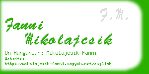 fanni mikolajcsik business card